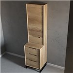 Virta Ashley 20 Inch Solid Wood Floor Mount Linen Tower with Metal Legs