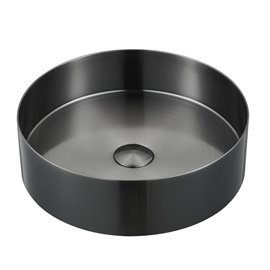 Virta 16 Inch Round Stainless Steel Top Mount Vessel Sink