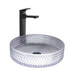 Virta 16 Inch Round Glass Top Mount Vessel Sink