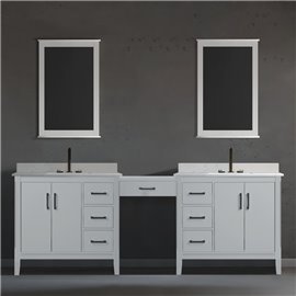 Virta Essence 94 Inch Floor Mount Double Sink Makeup Table Vanity