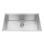 Kindred KCS30 18 gauge Designer Series topmount single bowl 10 mms radius includes grid glass board with cutting mats and sta...