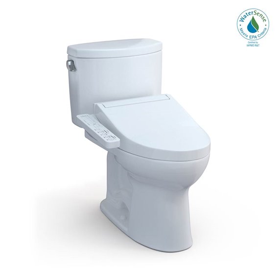 TOTO MW4543074CEFG 2PC DRAKE WITH WASHLET C2 1. 28GPF 