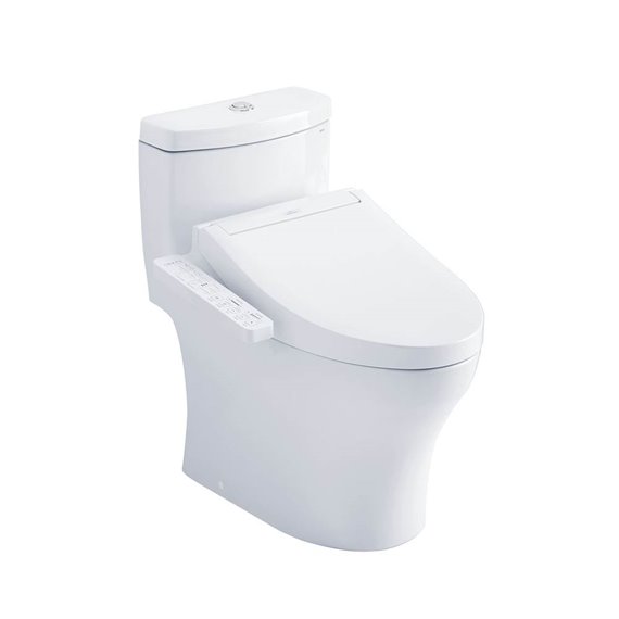 TOTO MW6463074CEMFG AQUIA IV 1PC WITH WASHLET C2 1.28 0.8 GPF