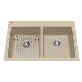 Kindred KGDL2233 Granite drop-in double sink 1 hole includes grid