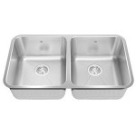 Kindred KSD1UA Double bowl undermount sink 18 gauge crease bowl bottoms