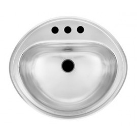 Kindred KSOV1619 18 gauge stainless steel drop-in vanity basin