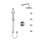 Riobel KIT446CSTM Type TP thermostaticpressure balance double coaxial system with hand shower rail 4 body jets and shower head