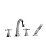 Riobel Edge ED12 4-piece deck-mount tub filler with hand shower