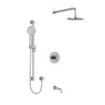 Riobel Edge KIT1345EDTM Type TP thermostaticpressure balance 0.5 coaxial 3-way system with hand shower rail shower head and spou