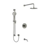 Riobel Edge KIT1345EDTM Type TP thermostaticpressure balance 0.5 coaxial 3-way system with hand shower rail shower head and spou