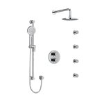 Riobel Edge KIT446EDTM Type TP thermostaticpressure balance double coaxial system with hand shower rail 4 body jets and shower h