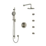 Riobel Edge KIT446EDTM Type TP thermostaticpressure balance double coaxial system with hand shower rail 4 body jets and shower h