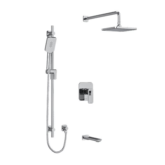 Riobel Equinox KIT1345EQ Type TP thermostaticpressure balance 0.5 coaxial 3-way system with hand shower rail shower head and spo