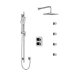 Riobel Equinox KIT446EQ Type TP thermostaticpressure balance double coaxial system with hand shower rail 4 body jets and shower 