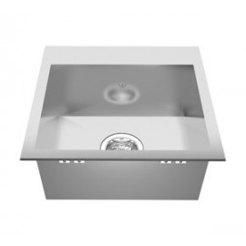 Kindred QSLF1717 20 gauge hand fabricated dual mount single bowl ledgeback sinks