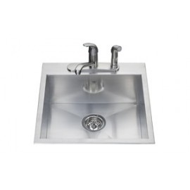 Kindred QSLF2020 20 gauge hand fabricated dual mount single bowl ledgeback sink