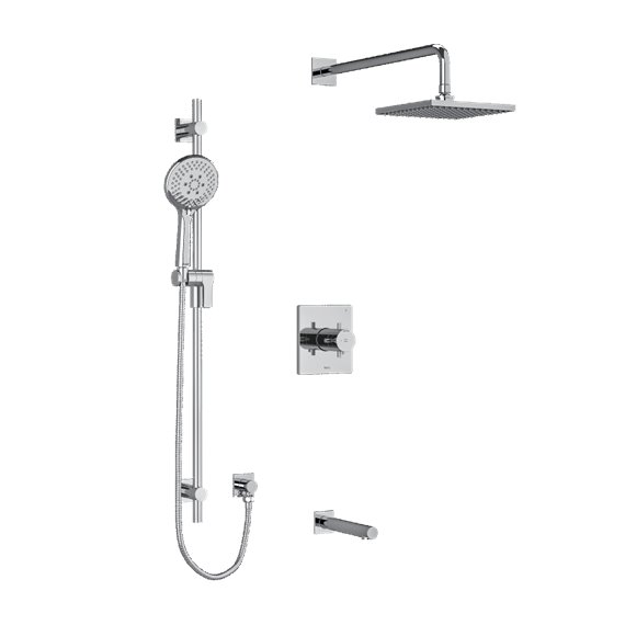 Riobel Pallace KIT1345PATQ Type TP thermostaticpressure balance 0.5 coaxial 3-way system with hand shower rail shower head and s