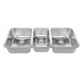 Kindred QTU1842 Triple bowl undermount 20 gauge small center bowl