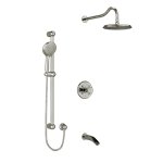 Riobel KIT1345RT Type TP thermostaticpressure balance 0.5 coaxial 3-way system with hand shower rail shower head and spout