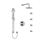 Riobel Riu KIT446RUTM Type TP thermostaticpressure balance double coaxial system with hand shower rail 4 body jets and shower he