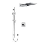 Riobel Salome KIT2745SA Type TP thermostaticpressure balance 0.5 coaxial 3-way system with hand shower rail and rain and cascade