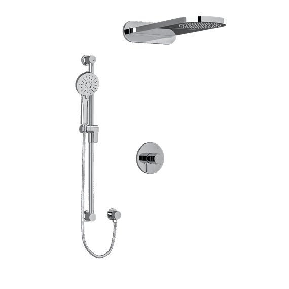 Riobel Sylla KIT2745SYTM Type TP thermostaticpressure balance 0.5 coaxial 3-way system with hand shower rail and rain and cascad