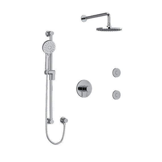 Riobel Sylla KIT3545SYTM Type TP thermostaticpressure balance 0.5 coaxial 3-way system with hand shower rail shower head and spo