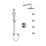 Riobel Sylla KIT446SYTM Type TP thermostaticpressure balance double coaxial system with hand shower rail 4 body jets and shower 