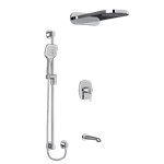 Riobel Venty KIT2745VY Type TP thermostaticpressure balance 0.5 coaxial 3-way system with hand shower rail and rain and cascade 