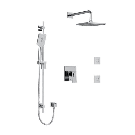 Riobel Zendo KIT3545ZOTQ Type TP thermostaticpressure balance 0.5 coaxial 3-way system with hand shower rail shower head and spo