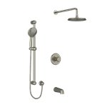 Riobel Georgian KIT1345GN Type TP thermostaticpressure balance 0.5 coaxial 3-way system with hand shower rail shower head and sp