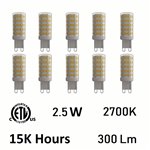 CWI 2.5 Watt G9 LED Bulb 3000K (Set of 10)