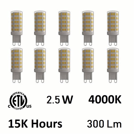 CWI 2.5 Watt G9 LED Bulb 4000K (Set of 10)