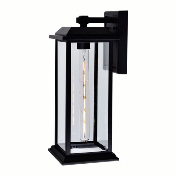 CWI Blackbridge 1 Light Outdoor Black Wall Lantern