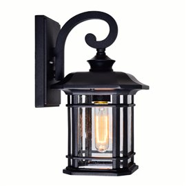 CWI Blackburn 1 Light Outdoor Black Wall Lantern