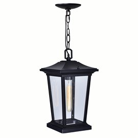 CWI Leawood 1 Light Black Outdoor Hanging Light