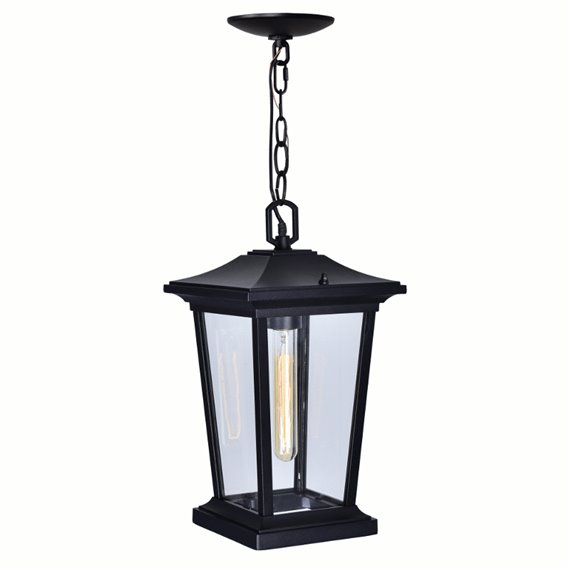 CWI Leawood 1 Light Black Outdoor Hanging Light