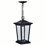 CWI Leawood 1 Light Black Outdoor Hanging Light