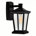 CWI Leawood 1 Light Black Outdoor Wall Light