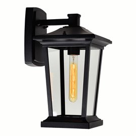 CWI Leawood 1 Light Black Outdoor Wall Light