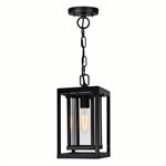 CWI Mulvane 1 Light Black Outdoor Hanging Light