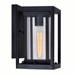 CWI Mulvane 1 Light Black Outdoor Wall Light