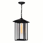 CWI Crawford 1 Light Black Outdoor Hanging Light