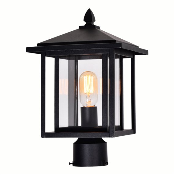 CWI Crawford 1 Light Black Outdoor Lantern Head