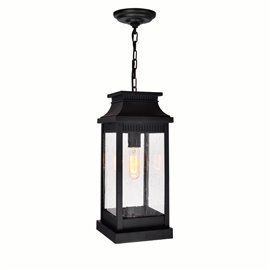 CWI Milford 1 Light Outdoor Black Pendant