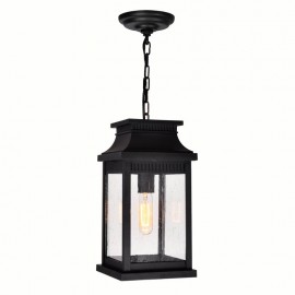 CWI Milford 1 Light Outdoor Black Pendant