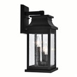 CWI Milford 3 Light Outdoor Black Wall Lantern