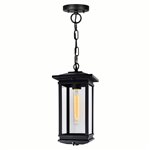 CWI Oakwood 1 Light Outdoor Black Pendant