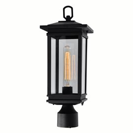 CWI Oakwood 1 Light Outdoor Black Lantern Head