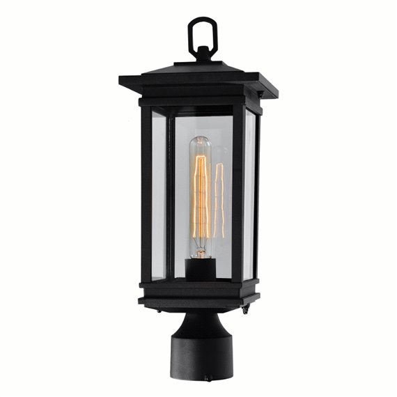 CWI Oakwood 1 Light Outdoor Black Lantern Head